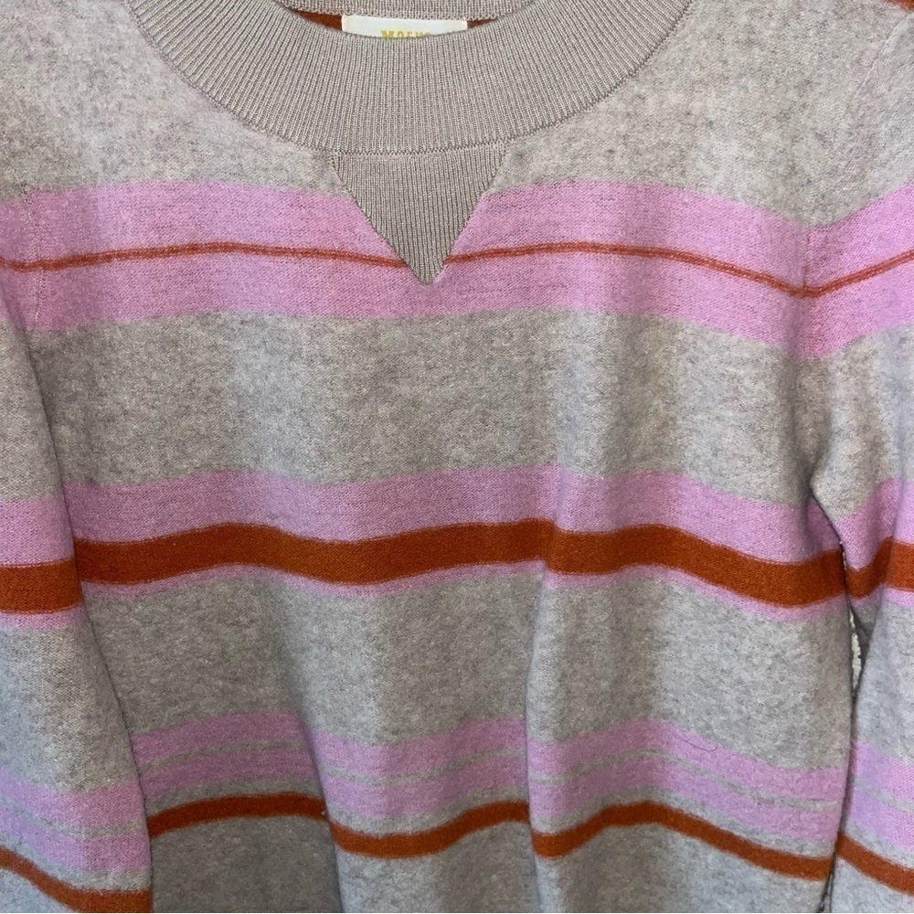 Maeve By Anthropologie Pink and Red Striped Sweater Size Small - Picture 2 of 7